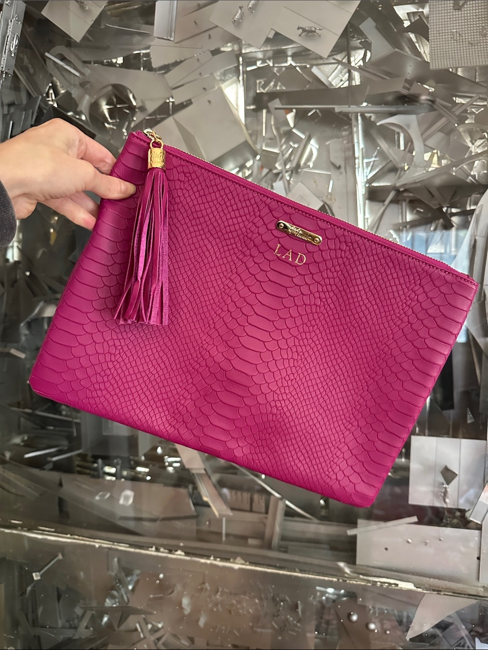 Gigi New York Uber Exotic-Print Clutch Bag